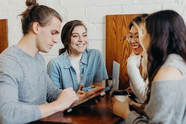 People networking in a coffee shop